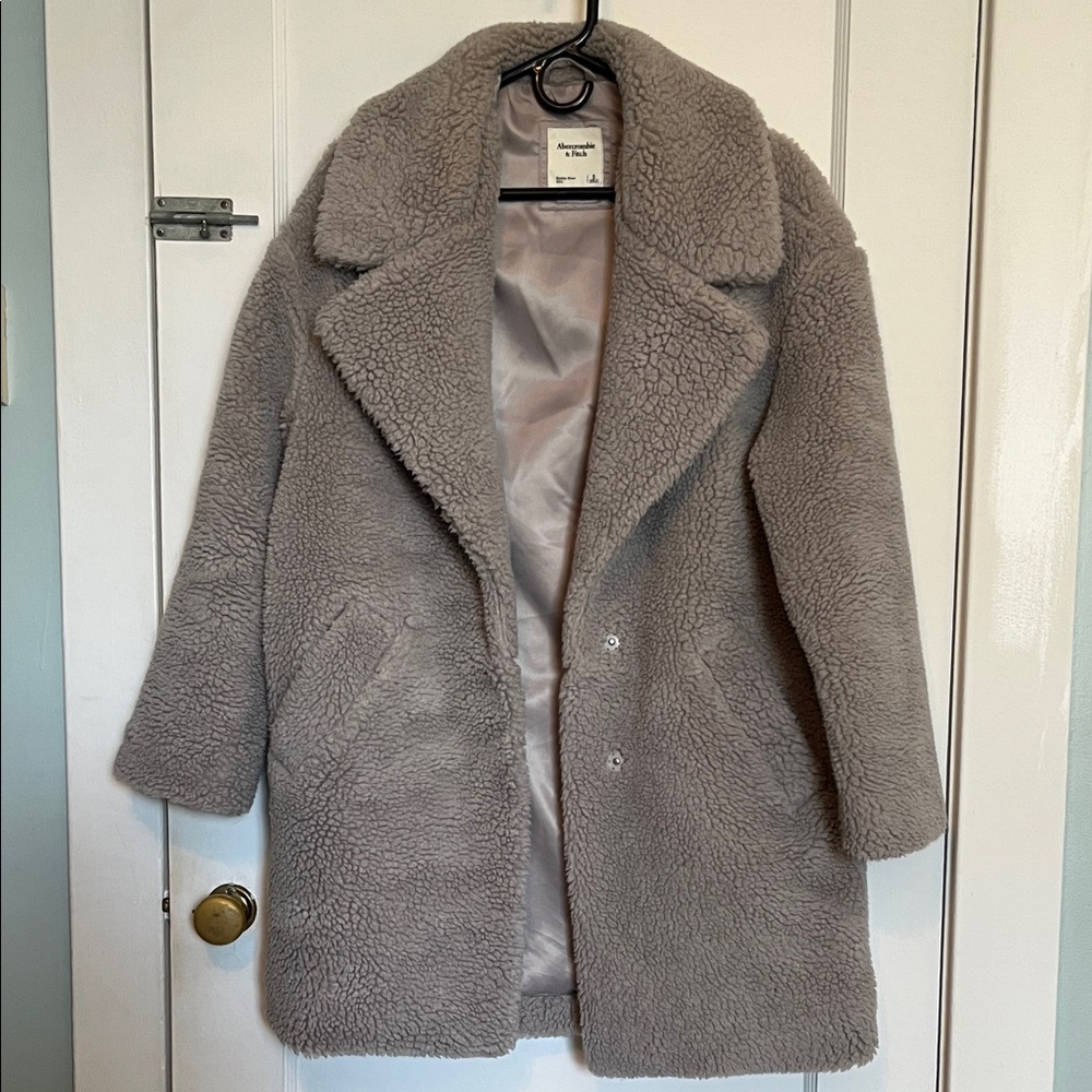 Abercrombie and Fitch Soft Gray Teddy Jacket